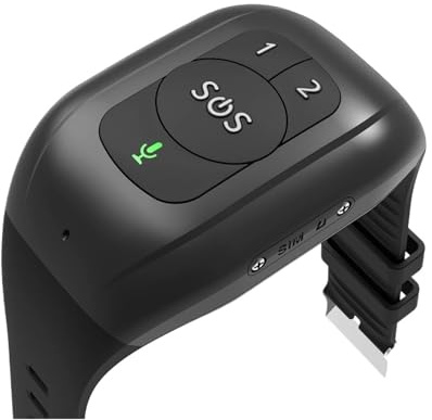 4G GPS-spårningsarmband for äldre Smart Locator med falldetekteringslarm SOS-knapp Nödsamtal 1000mAh vattentät spårare(Black)