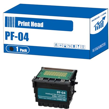 Compatible for Canon PF-04 Print Head imagePROGRAF iPF650 iPF670 iPF750 iPF755 iPF760 iPF760MFPM40 Printers, High Yield 50000 Pages, Accurate Imaging Rich Colors (1 Pack Black)