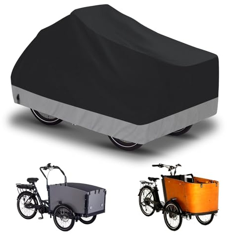 Lasthjulsskydd 420D oxfordtyg cykelskydd vattentätt utomhus cykelgarage väderbeständig lastcykel presenning, skydd, svart och grå