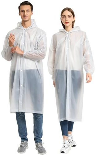 YLVXIG Rain Ponchos Reusable For Adults, Men Women Rain Coat,2Pcs | Lightweight, Hood, Waterproof ,For Camping,Disney, Fishing, Theme Parks, Festivals