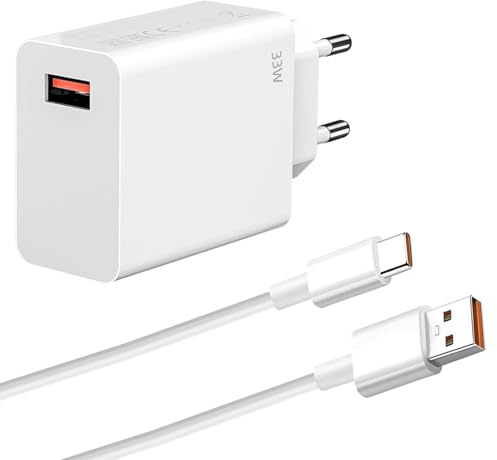 JiaYuan 33W Turbo-laddare för Xiaomi, 33w laddare, med 1 m USB C-kabel
