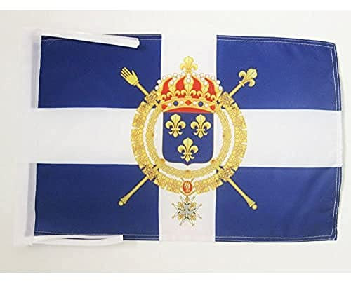 AZ FLAG - Drapeau Marine civile française XVIIIe siècle - 45x30 cm - Pavillon Pavillon Royaume De France 100% Polyester Avec Deux Cordelettes - 20g