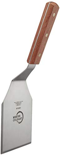 Mercer Culinary Praxis 5 x 4-Inch Heavy Duty Turner, Wood Handle, Stainless Steel, 38x10x3 cm, Brown