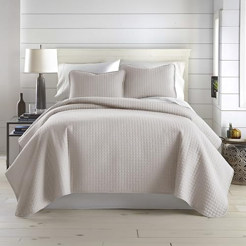 Southshore Fine Living, Inc. King Quilt Bedding Set, Quilted Coverlet Bed Spread for California Kings, Luxury Bedding King Size Quilt Bedding Set, Lightweight Quilted Bedspread w/Shams, Natural Beige