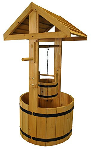 Selections Large Outdoor Wooden Wishing Well Garden Planter