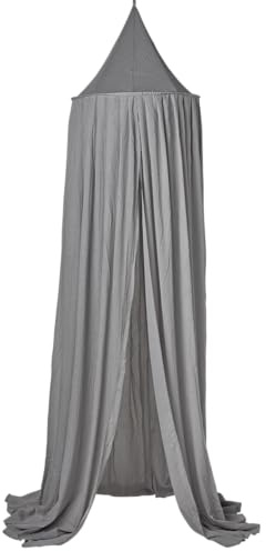 Meyco Baby Uni Betthimmel, Babyhimmel (Baldachin aus Baumwolle und Polyester, geschützte Umgebung, warme Atmosphäre, einfache Befestigung, weiche Textur, waschbar, Größe: 55 x 240 cm), Grey