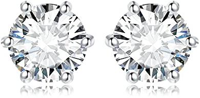 JewelryPalace Rundschliff 2ct Moissanite Solitär Ohrstecker Silber 925 Damen, Simulierter Diamant Braut Schmuck Set, Ohrringe Silber Mädchen Edelstein,Ohrstecker Silber Klein mit Stein Geschenk Frauen