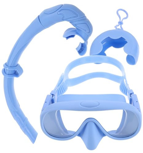 POPETPOP 1 Satz Schnorchelset schwimmmaske tauchen zubehör Unterwasserbrille Weitwinkel Taucherbrille wasserdichte Maske Schwimmbrille professionelle Schnorchelausrüstung Kieselgel Sky-Blue