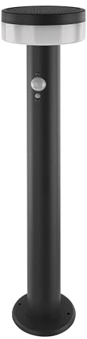 EMOS - Solar LED-Stehleuchte TERION mit Bewegungsmelder für Haus und Garten - wasserdichte Solar Wegeleuchte mit Sensor, Helligkeit 200lm, Warmweiß - Gehäuse aus Edelstahl zur Bodenmontage