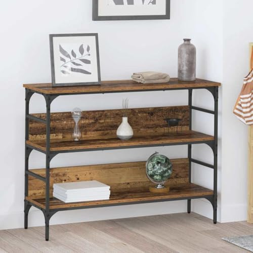 SKM Table Console Bois Ancien 100 x 32 x 75 cm Bois d'ingénierie,Meubles,Tables,Tables Basses et Tables d'appoint,Tables d'appoint,Marron,18.24KG,883553