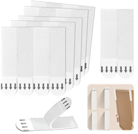 40 Pairs Heavy Duty Picture Hanging Strips, Strips Heavy Duty, No Nails Picture Hanging Strips, Photos Posters Photo Hanging Strips for Damage Free Wall Hanging, 16x70mm