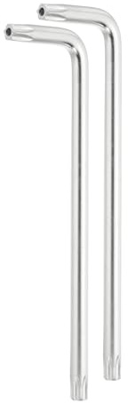 QUARKZMAN 2 Piezas Llave Torx De Seguridad Antimanipulación T50 Con Agujero 7.09 Brazo Largo Llave Hexagonal En Forma De L 6 Puntas Llave De Vaso De Acero Al CarbonoPlateado