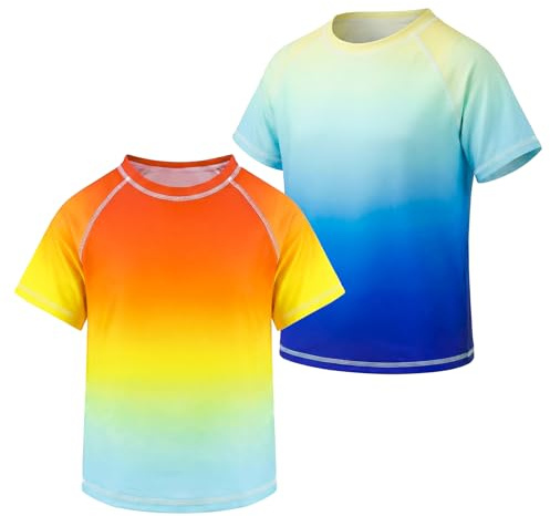 FILOWA Rashguard Zweiteiliger Jungen UV-Schutz Schwimmshirt, 104-116, Blau