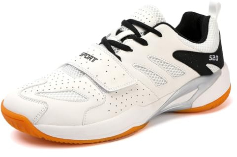JiuQing Zapatillas Bádminton Hombre Zapatillas para Niños Pista Interior Voleibol Squash Ligeras Antideslizantes Informales para Deportes De Raqueta,Negro,41 EU