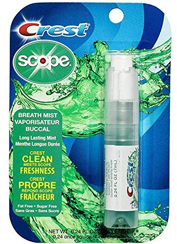 Crest Scope | One 1-Pack of Mint Breath Mist Sprays (1 Total Sprays) - 0.24 ounce (7mL) - Made in an FDA Audited USA Facility