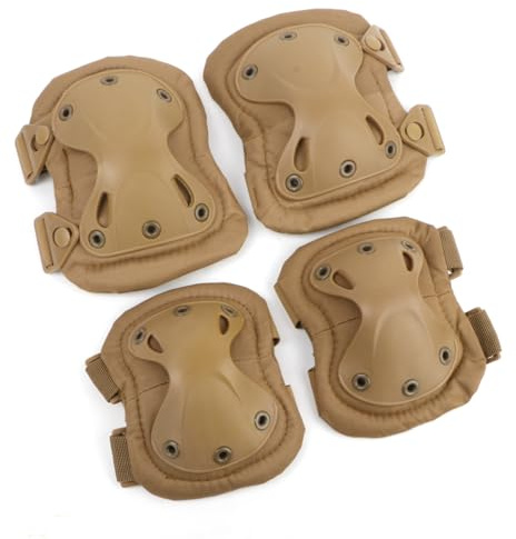Ever Fairy Ginocchiere e gomitiere combattimento tattico militare, imbottitura con scocca a X rigida, protezione tattica imbottita per la sicurezza durante lo sport