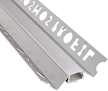 tktrading24 IN-T77 LED Premium Fliesenprofil Ecke innen 12mm silber - 1m milky