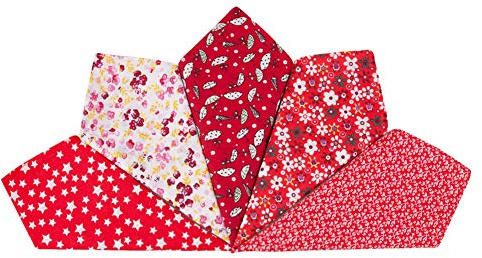 HOULIFE - Fazzoletti da donna in puro cotone rosso, per uso quotidiano, 5/10 pezzi, 36 x 36 cm, regalo per la festa della mamma multicolore Medium