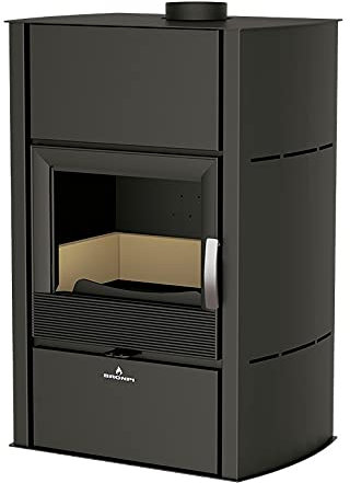 BRONPI Estufa de Leña Hidronova Plus Negro Madera Ventilación Directa Montaje Independiente