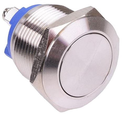 Off-(On) Momentary 19mm Stainless Steel Vandal Resistant Push Button Switch 2A SPST Screw