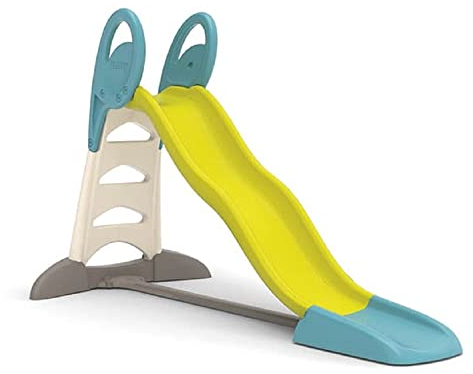 Smoby XL Wavy Garden Slide for kids, includes hose attachment for water cascade, non-skid steps and ergonomic ladder handles. UV Plastic.
