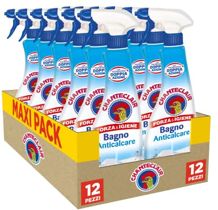 Chanteclair - Bagno Anticalcare, Doppia Azione: Rimuove il Calcare e lo Sporco, Pulito Brillante, Forza&Igiene - 625 ml