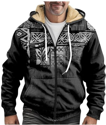 Vasreyy fleecejacke herren herren mantel schwarz fitness kleidung herren hoodie jacke herren Feuerwehr Pullover Herren Schnittschutzjacke Herren Langer Mantel Herren Herren Mantel (Dark Gray, 5XL)