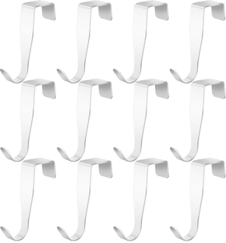 Giantree 12 Stück Türhaken Zum Einhängen, Edelstahl Kleiderhaken Tür Fensterhaken Starke Tragfähigkeit Türhaken Weiß Tür Kleiderhaken für Badezimmerhaken, Schranktür und Zimmertür (12)