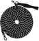Training Lead for Dogs - 5M 10M 20M 30M Strong Rope Long Line Dog Lead with Soft Padded Handle Long Leads for Dog Training Reflective Recall Long Dog Lead for Camping Hiking Beach (Black, 20M/65ft)