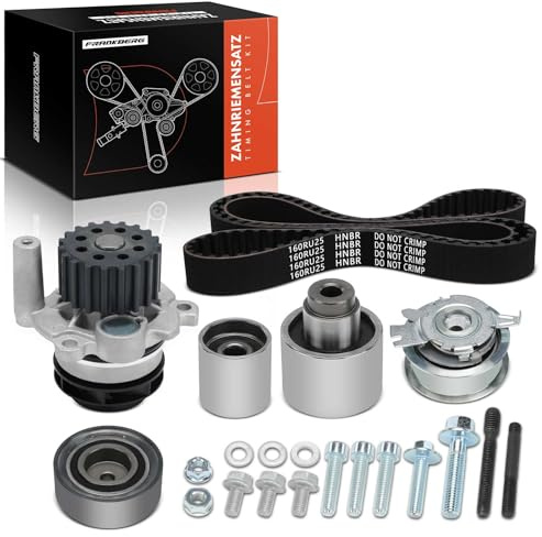 Frankberg Timing Belt Repair Kit Camshaft Belt Repair Kit with Water Pump Diesel Compatible with A3 8P1 8P7 1.6L-2.0L 2003-2013 Fabia II 542 545 1.2L-1.6L 2010-2014 Replace# KP25649XS-1