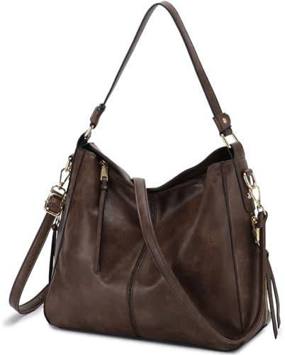 VX VONXURY Handtasche Damen Mittelgroß – Vegan Leder Hobo Tasche mit verstellbarem Schultergurt, geräumige und stilvolle Shopper Bag für Arbeit, Reisen und Alltag