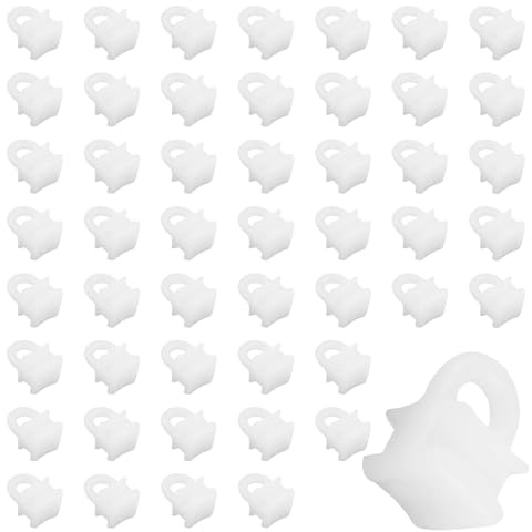 Curtain Track Gliders, 50Pcs Curtain Hooks for Track, White Plastic Caravan Curtain Hooks, Effortless Rust-Free Rail Gliders Low Friction No Noise Universal for Home Window Door Shower
