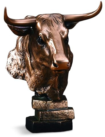 Stock Market Bull Bust - Wall Street Bronze Finish Statue Figurine