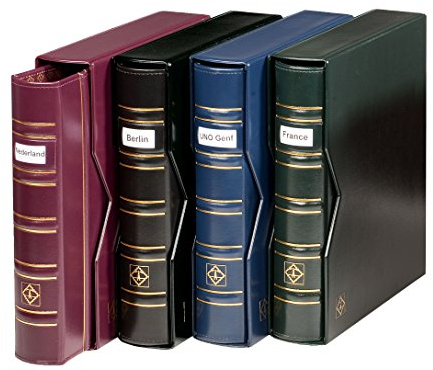 Leuchtturm 321054 Album per Monete Optima Classic SIGNUM - Raccoglitore ad Anelli per Collezione di Monete con Finestra per iscrizioni - Blu