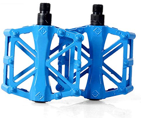 Mayco Bell Pedales de bicicleta de montaña con rodamiento, plataforma de carretera 9/16 de aleación de aluminio Cr-mo MTB (azul)