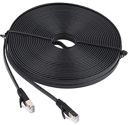 Niiyen Câble LAN CAT7 RJ45, câble réseau LAN blindé CAT7 RJ45 600MHz Cordon Ethernet Plat pour Ordinateur Portable, Ordinateur, Adsl, Modem, commutateur, routeur(10m)