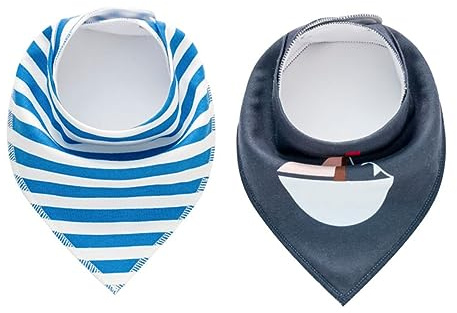 Hoement 4pcs Triangle Water Towels Bibs Cotton Bibs Towels Feeding for Newborn Anchor Pattern