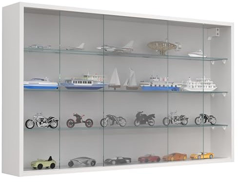 VCM Glasvitrine hängend | Vitrine Glas | Maße: H. 60 x B. 100 x T. 15 cm | Modern und platzsparend | Glas Vitrinenschrank - Drivalo XL