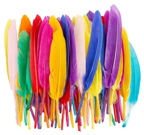 Bojueshaw 50PCS Colorful Feather DIY Craft Decorations – Natural Goose Feathers for Art Projects, Home Decor, and DIY Crafting