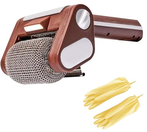 Limpiador eléctrico para barbacoa sin cerdas, Sakerplus, cepillo giratorio para barbacoa, cepillo eléctrico para limpieza de barbacoa, 304 de acero inoxidable, 350 rpm
