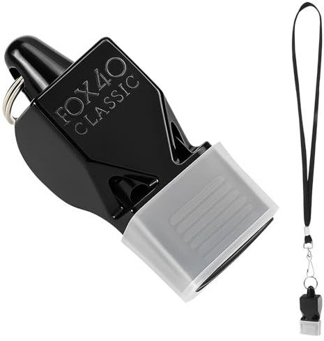Muexoee Silbato con Protector Bucal, Silbato Arbitro Profesional Apto para Fútbol, Baloncesto Deportes, Sonido Claro Silbato Socorrista con Material Resistente