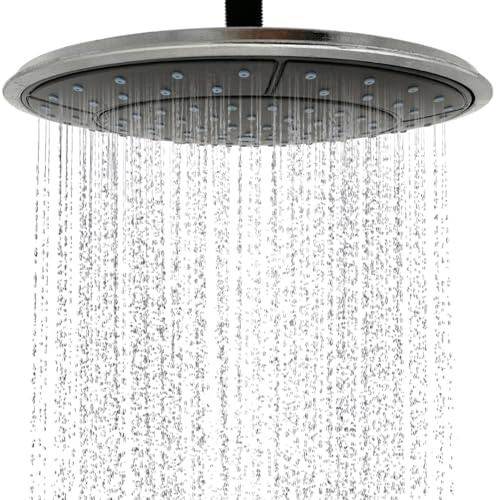 25 cm regnduschhuvud runt regn duschhuvud stort munstycke för lyxig badrumsupplevelse högt tryck vattenflöde enkel installation moderna duschtillbehör