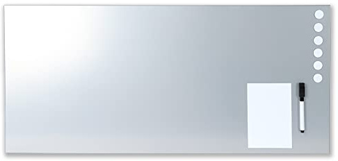 STEELMASTER by BankSupplies Magnetic Bulletin Board | 30 x 14 Inches | Silver | Includes 6 Magnets, 4 x 6 Dry Erase Board & Dry Erase Marker | Scratch Resistant Finish | Horizontal & Vertical Display