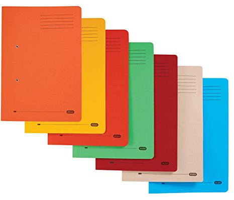 Elba Foolscap Strongline Spring Pocket Files, 320 gsm, Assorted Colours, Pack of 25, 100090276