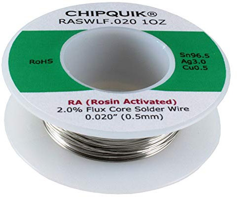 Fil à souder LF 96,5/3/0,5 étain/argent/cuivre activé colophane .020 28,3 g