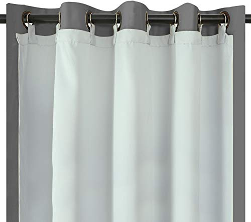 Melodieux Blackout Lining for Eyelet Curtains - 3 Pass Thermal Linings, 90'' W x 72'' L, Ring Top, Thermal Insulated, Noise Reduction, Black Out Drapes Liner for Bedroom, Window (White, 2 Panel)