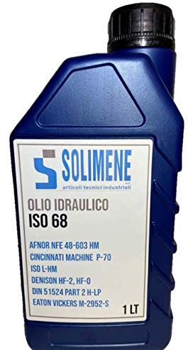 Olio Idraulico ISO VG 68 HLP 1L - Lubrificante Minerale per Alte Pressioni e Temperature – Ideale per Macchine Industriali, Presse, Sollevatori, Spaccalegna – Protezione Anti-Usura Potenziata