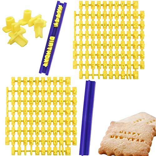 2 Sätze 144 Stück Buchstaben und Zahlen Prägung Keks-Stempel, Keksstempel Buchstaben Alphabet, Buchstaben Fondant Schimmel, Alphabet Zahlen Buchstaben DIY Form Keks, für Kuchen Keks Marzipan Deko
