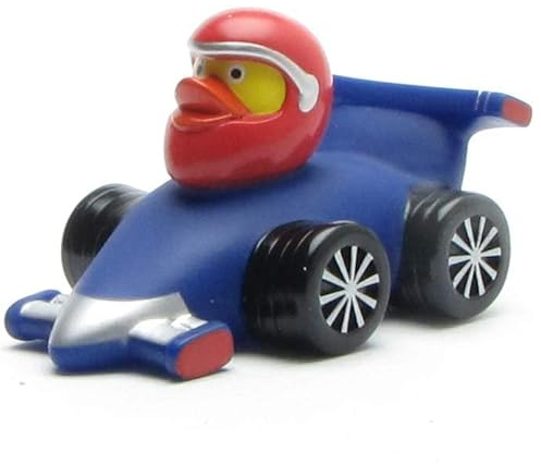Anatra da bagno Blue Racer I paperella da corsa I L 11 cm