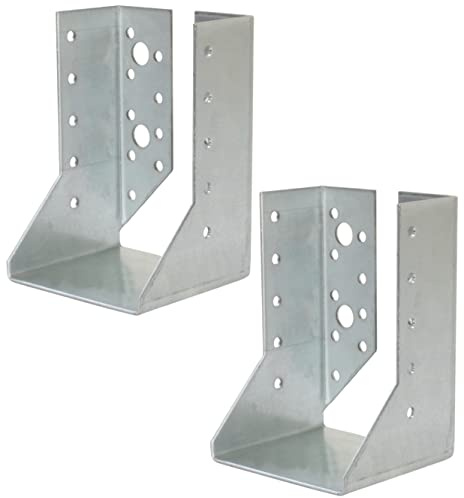 AERZETIX - C58658 - Lot de 2 Sabots de charpente à ailes intérieures 80x120x75x2 mm - sabot de solive à 32 trous - en acier zingué Z275